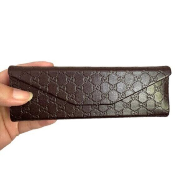 Gucci Brown GG Monogram Triangular Eyeglasses / Sunglasses Hard Case - O/S 🇮🇹 - Picture 7 of 8